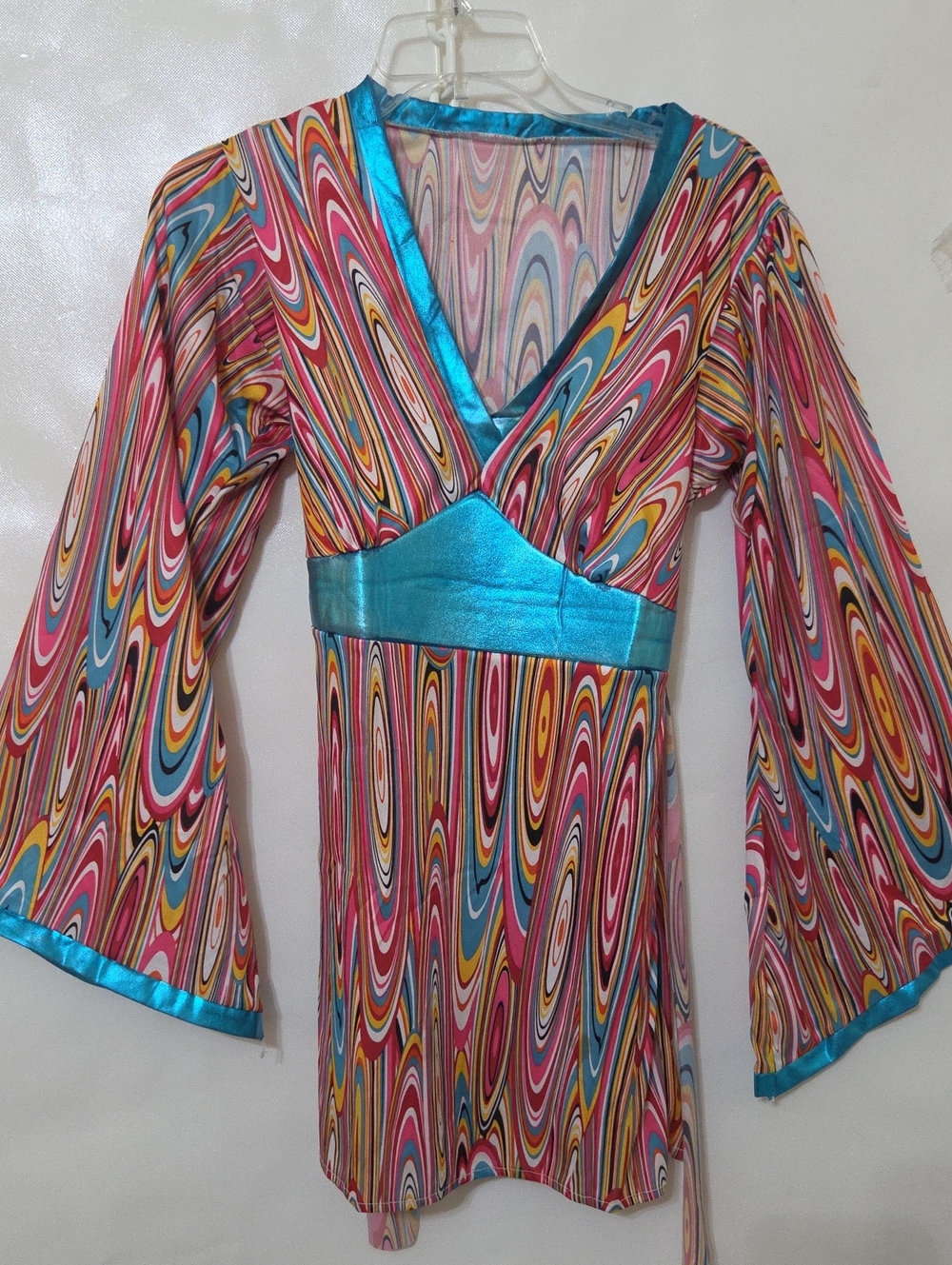 Vibrant Multicolor 60's Go Go Girl Halloween Costume - XS/S (Missing Headband)